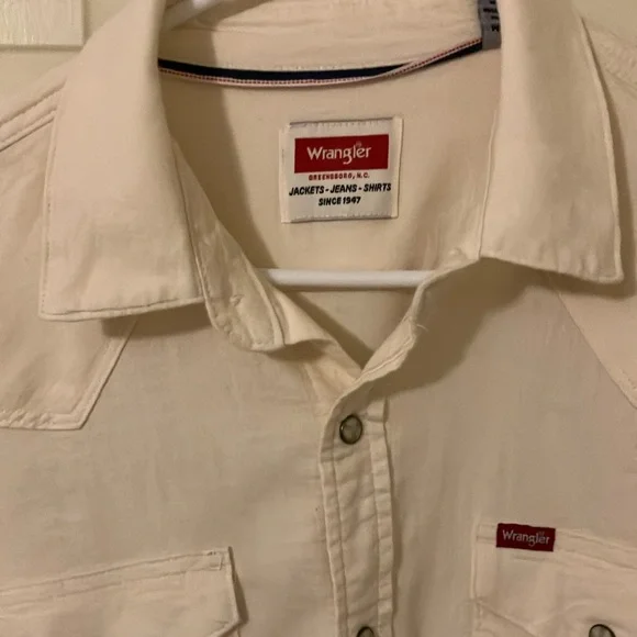 Wrangler White Casual Button Down Shirt - Picture 2 of 6